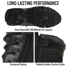Rothco Forced Entry Deployment Boot with Side Zipper – 8 Inch Tactical Uniform Boots – Black