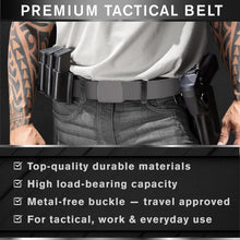 TECEUM Tactical Belt – Gray B2 L – Heavy-Duty Military, Work, Hiking,Rigger, Utility, EDC Men’s Belts – Quick-Release – Nylon Web