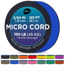 TECEUM Micro Paracord – 1.18 mm X 125 ft – Micro Utility Cord – Thin Braided Paracord Rope – Best for Crafting, DIY Projects, Fishing, Camping – Wind Chime Replacement – Survival Strong String