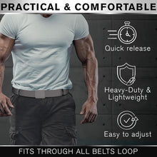 TECEUM Tactical Belt – Gray B2 L – Heavy-Duty Military, Work, Hiking,Rigger, Utility, EDC Men’s Belts – Quick-Release – Nylon Web