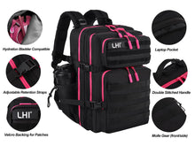 LHI Military Tactical Backpack for Men and Women 45L Army 3 Days Assault Pack Bag Large Rucksack with Molle System - Black