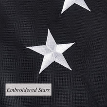 Thin Blue Line Flag-3x5 ft with Embroidered Stars, Sewn Stripes, Brass Grommets, UV Protection, 300D Nylon Black White and Blue American Police Flag