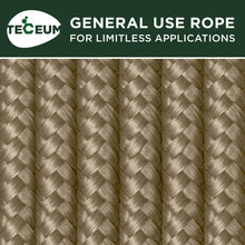 TECEUM Rope – 1/4” & 3/8” – 90 FT | 150 FT – Strong All-Purpose Utility Rope – Camping, Crafting, Flag Pole, Indoor & Outdoor – Polypropylene Nylon Poly Lightweight Diamond Braided Cord – Black