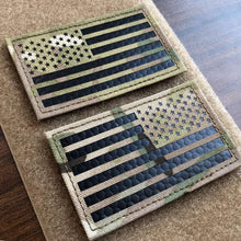 IR Camo American Flag Patch (Large 5x3 Inch + Small 3.5x2 Inch Forward and Reversed)
