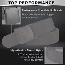 TECEUM Tactical Belt – Gray B2 L – Heavy-Duty Military, Work, Hiking,Rigger, Utility, EDC Men’s Belts – Quick-Release – Nylon Web