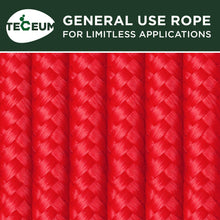 TECEUM Rope – 1/4” & 3/8” – 90 FT | 150 FT – Strong All-Purpose Utility Rope – Camping, Crafting, Flag Pole, Indoor & Outdoor – Polypropylene Nylon Poly Lightweight Diamond Braided Cord – Black