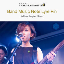 SHOP AWARDS AND GIFTS 1 Inch Band Music Note Lyre Lapel Pin Musical Group Badge, Bulk Pack of 18