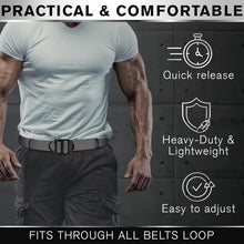 TECEUM Tactical Belt – Gray B4 L – Heavy-Duty Military, Work, Hiking,Rigger, Utility, EDC Men’s Belts – Quick-Release – Nylon Web