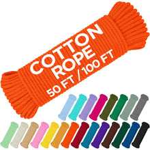 TECEUM 500lb Cotton Rope 3/16” (5 mm) – 50 FT | 100 FT– Strong All-Purpose Braided Rope – Natural Cotton – for Crafting, Сamping, Clothes Line, DIY, Indoor & Outdoor Use – Natural