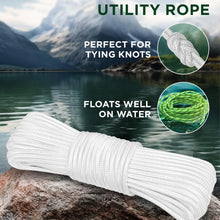 TECEUM Rope – 1/4” & 3/8” – 90 FT | 150 FT – Strong All-Purpose Utility Rope – Camping, Crafting, Flag Pole, Indoor & Outdoor – Polypropylene Nylon Poly Lightweight Diamond Braided Cord – Black