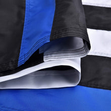 Thin Blue Line Flag-3x5 ft with Embroidered Stars, Sewn Stripes, Brass Grommets, UV Protection, 300D Nylon Black White and Blue American Police Flag