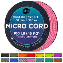 TECEUM Micro Paracord – 1.18 mm X 125 ft – Micro Utility Cord – Thin Braided Paracord Rope – Best for Crafting, DIY Projects, Fishing, Camping – Wind Chime Replacement – Survival Strong String