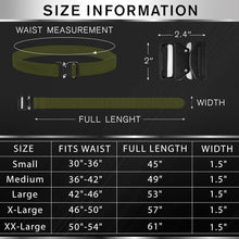 TECEUM Tactical Belt – Green B7 L – Heavy-Duty Military, Work, Hiking,Rigger, Utility, EDC Men’s Belts – Quick-Release – Nylon Web