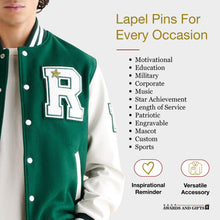 SHOP AWARDS AND GIFTS Gold Service Bar Chenille Lapel Pin, Sports Team Varsity Letterman Jacket Achievement Recognition, 1-1/4 Inch, Pack of 20
