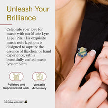 SHOP AWARDS AND GIFTS 1 Inch Choir Music Note Lyre Lapel Pin Musical Group Badge, Bulk Pack of 18