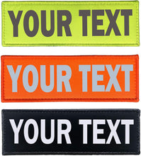 2 Pack Custom Reflective Patch for Vest Harness Or Collar Customizable Text Personalized Patches with Hook Backing
