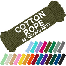 TECEUM 500lb Cotton Rope 3/16” (5 mm) – 50 FT | 100 FT– Strong All-Purpose Braided Rope – Natural Cotton – for Crafting, Сamping, Clothes Line, DIY, Indoor & Outdoor Use – Natural