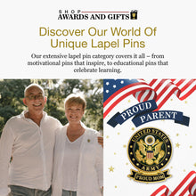 SHOP AWARDS AND GIFTS United States Military Sash Ribbon Proud Parent Lapel Pin - Multiple Branches, Styles for Mom and Dad, Gift Boxed