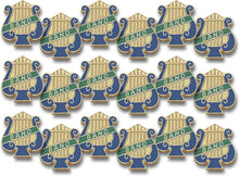 SHOP AWARDS AND GIFTS 1 Inch Band Music Note Lyre Lapel Pin Musical Group Badge, Bulk Pack of 18