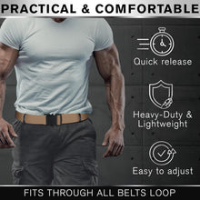 TECEUM Tactical Belt – Coyote B5 M – Heavy-Duty Military, Work, Hiking,Rigger, Utility, EDC Men’s Belts – Quick-Release – Nylon Web