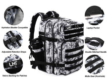 LHI Military Tactical Backpack for Men and Women 45L Army 3 Days Assault Pack Bag Large Rucksack with Molle System - Black
