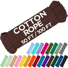 TECEUM 500lb Cotton Rope 3/16” (5 mm) – 50 FT | 100 FT– Strong All-Purpose Braided Rope – Natural Cotton – for Crafting, Сamping, Clothes Line, DIY, Indoor & Outdoor Use – Natural