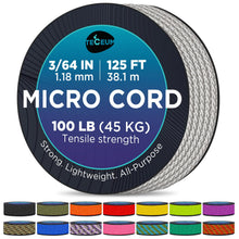 TECEUM Micro Paracord – 1.18 mm X 125 ft – Micro Utility Cord – Thin Braided Paracord Rope – Best for Crafting, DIY Projects, Fishing, Camping – Wind Chime Replacement – Survival Strong String