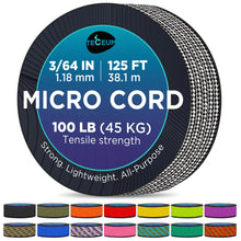 TECEUM Micro Paracord – 1.18 mm X 125 ft – Micro Utility Cord – Thin Braided Paracord Rope – Best for Crafting, DIY Projects, Fishing, Camping – Wind Chime Replacement – Survival Strong String