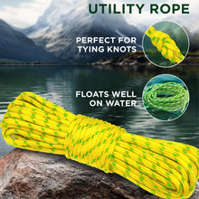 TECEUM Rope – 90 Feet x 1/4 Inch (7mm) – Neon Mix – Strong All-Purpose Utility Rope – Camping, Crafting, Flag Pole, Indoor & Outdoor – Polypropylene Nylon Poly Lightweight Diamond Braided Cord