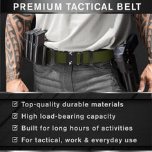 TECEUM Tactical Belt – Green B7 L – Heavy-Duty Military, Work, Hiking,Rigger, Utility, EDC Men’s Belts – Quick-Release – Nylon Web