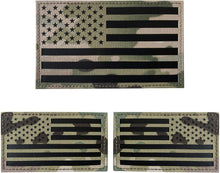 IR Camo American Flag Patch (Large 5x3 Inch + Small 3.5x2 Inch Forward and Reversed)