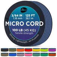 TECEUM Micro Paracord – 1.18 mm X 125 ft – Micro Utility Cord – Thin Braided Paracord Rope – Best for Crafting, DIY Projects, Fishing, Camping – Wind Chime Replacement – Survival Strong String