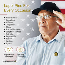 SHOP AWARDS AND GIFTS United States US Veteran Lapel Pin, Retirement and Service, 1-1/8 inch
