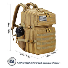 LHI Military Tactical Backpack for Men and Women 45L Army 3 Days Assault Pack Bag Large Rucksack with Molle System - Black
