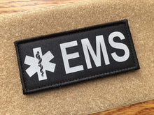 Reflective EMS EMT Star of Life Patch with Hook and Loop (Black)