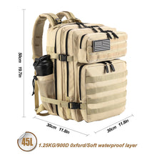 LHI Military Tactical Backpack for Men and Women 45L Army 3 Days Assault Pack Bag Large Rucksack with Molle System - Black