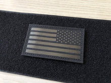 2x3.5 inch Black Infrared IR US USA American Flag Patch with Hook/Loop (Reversed)