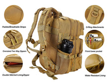 LHI Military Tactical Backpack for Men and Women 45L Army 3 Days Assault Pack Bag Large Rucksack with Molle System - Black