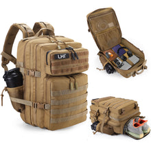 LHI Military Tactical Backpack for Men and Women 45L Army 3 Days Assault Pack Bag Large Rucksack with Molle System - Black
