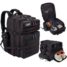 LHI Military Tactical Backpack for Men and Women 45L Army 3 Days Assault Pack Bag Large Rucksack with Molle System - Black
