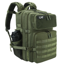 LHI Military Tactical Backpack for Men and Women 45L Army 3 Days Assault Pack Bag Large Rucksack with Molle System - Black