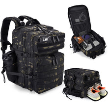 LHI Military Tactical Backpack for Men and Women 45L Army 3 Days Assault Pack Bag Large Rucksack with Molle System - Black