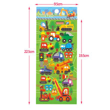 6 Sheets 3D Bubble Sticker Car Truck Plane Traffic Waterproof Cartoon