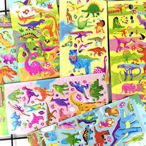 6 Sheets 3D Bubble Sticker Car Truck Plane Traffic Waterproof Cartoon
