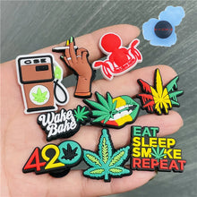 Single Sale PVC Shoes Accessories Pistol 420 Leaf Black Lives Matter Garden shoes Charm DIY Bracelet Kids Party Gift