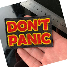 Letter DONT PANIC Embroidered Badge Patch Iron on T-Shirt Embellishments Finishes Sewing DIY Applique Stickers Patchwork