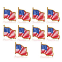 10Pcs American Flag Lapel Pin United States Usa Hat Tie Tack Badge Pin Metal Lapel Pin For Clothes Bag Badge Brooch Pin