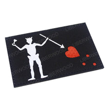 Pirate Flags Jolly Roger Black Beard Edward Teach Tactical Patch Hook & Loop Blackbeard Skull Heart Embroidered Badge Emblem