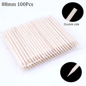 100/50pcs Nail Art Pusher Orange Wood Sticks Cuticle Pusher Remover