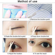 240Pcs Double Fold Eyelid Tape Sticker Lace Nature Clear Beige Stripe